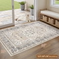 thumbnail image 4 of UERMEI 3'x5' Washable Area Rugs for Living Room, Vintage Floral Boho Printed Carpet, Non Slip Indoor Rug for Bedroom Home Decor Carpets - Camel, 4 of 10
