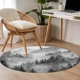thumbnail image 5 of Area Rug 36in, Watercolor Forest Tree Mountain Floor Carpet Living Room Rug, Black Gray Natural Scenic Non-Slip Welcome Mat Indoor Rugs for Bedroom Dining Room, 5 of 9