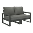 thumbnail image 2 of WestinTrends Montara Outdoor HDPE All-Weather Modern Patio Loveseat with Waterproof Cushions, Gray/Gray, 2 of 15
