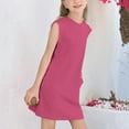 thumbnail image 3 of Jinhomg Sleeveless Summer Dress for Girls Casual Solid Midi Tank Dresses with Pockets Hot Pink 11 Years, 3 of 9