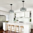 thumbnail image 2 of 12" Crystal Chandeliers, Modern Semi Flush Mount Ceiling Light Chandelier 4-Light Drum Crystal Ceiling Pendant Light Fixture for Foyer Entryway Kitchen Hallway Dining Room, 2 of 8