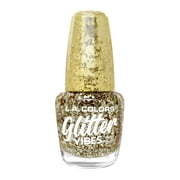 L.A. COLORS Glitter Vibes Nail Polish, Golden Glow, 0.44 fl oz