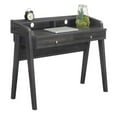 thumbnail image 3 of Pemberly Row Deluxe Two-Drawer Desk with Shelf in Gray Wood Finish, 3 of 7