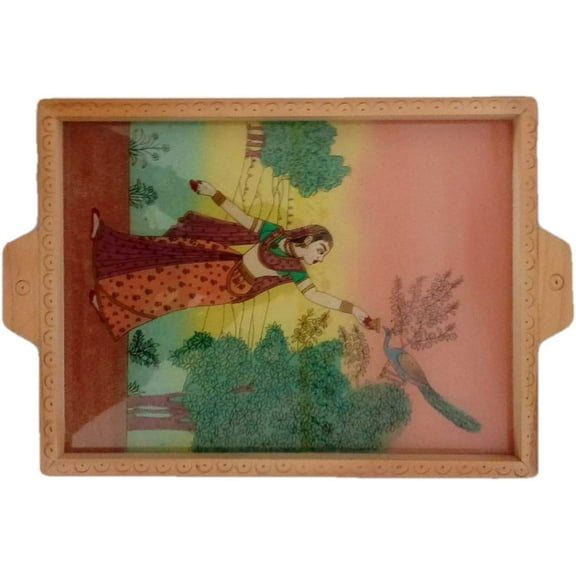 India Meets India Handicraft Wooden Serving Tray Serving Platter, Best Gifting, Made By Awarded Indian Artisan