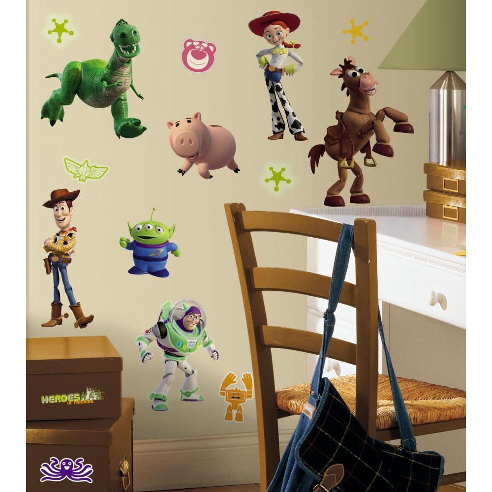 Toy Story 3 Glow in the Dark Peel & Stick Wall Decals Woody Buzz Stickers