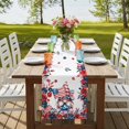 thumbnail image 4 of Table Runners 72 Inches Long Dress Scarves, Independence Day Farmhouse Kitchen Table Runner, Coffee Tablerunners, Gnomes American Flag Red Blue Flowers 18x72 Inch, 4 of 9