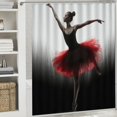 thumbnail image 6 of Fenyluxe Ballerina Ballet Arabesque Print Shower Curtain with Hooks, Modern Bathroom Decor, Sustainable Polyester Fiber, Various Sizes 36x72, 6 of 7
