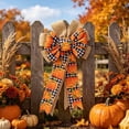 thumbnail image 4 of 2026 Halloween Indoor Decorations Thanksgiving Decorations Home Decor Faux Ribbon Ornaments Season Pumpkin Wreath Bow, 4 of 6