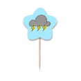 thumbnail image 1 of Dark Clouds Thunder Rain Toothpick Flags Star Lable Cupcake Picks, 1 of 3
