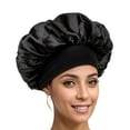 thumbnail image 4 of Toptie Satin Silky Sleep Bonnet Cap with Premium Wide Elastic Band Headwrap for Natural Curly Hair-Dark Purple, 4 of 6
