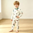 thumbnail image 7 of Amidoa Girls 2 Piece Outfits Fall Winter Clothes Soft Print Long Sleeves Top and Casual Pants Kids Clothing Sets Green Size 6 Years, 7 of 7