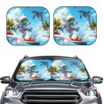 thumbnail image 2 of Honeii Astronaut Tropical Dolphin Print Foldable Car Sun Shade for Windshield, 2-Piece UV Protection Shade, Protects Car Interior, Ideal for Cars, Trucks, SUVs-Small, 2 of 6