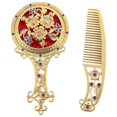 thumbnail image 5 of Here's a refined and professional product description based on your input:\n\n \n\n**Vintage Makeup Handheld Mirror Set with Comb – Portable Mini Vanity, 5 of 5