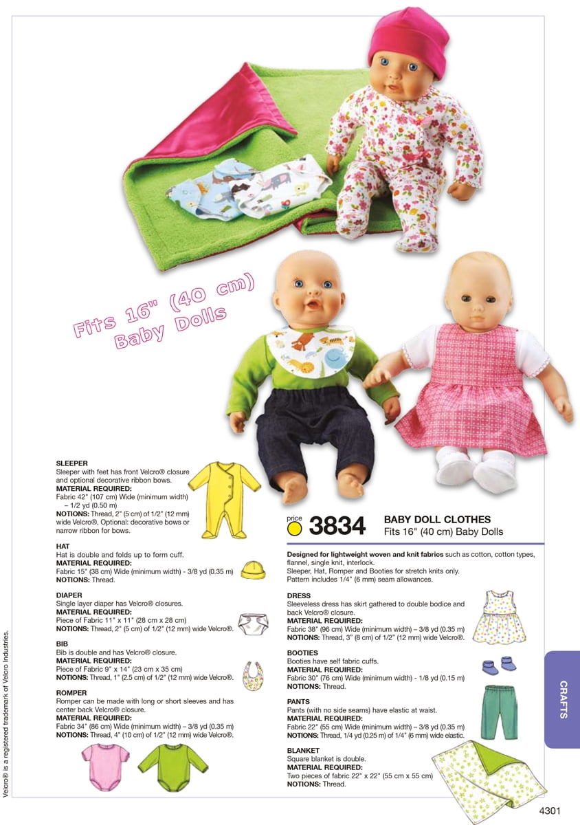 16 baby doll clothes