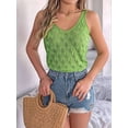 thumbnail image 5 of Womens Summer Crochet Tank Tops Knit Sleeveless Scoop Neck Sweater Vest Boho Hollow Out Cover Ups Green L, 5 of 10