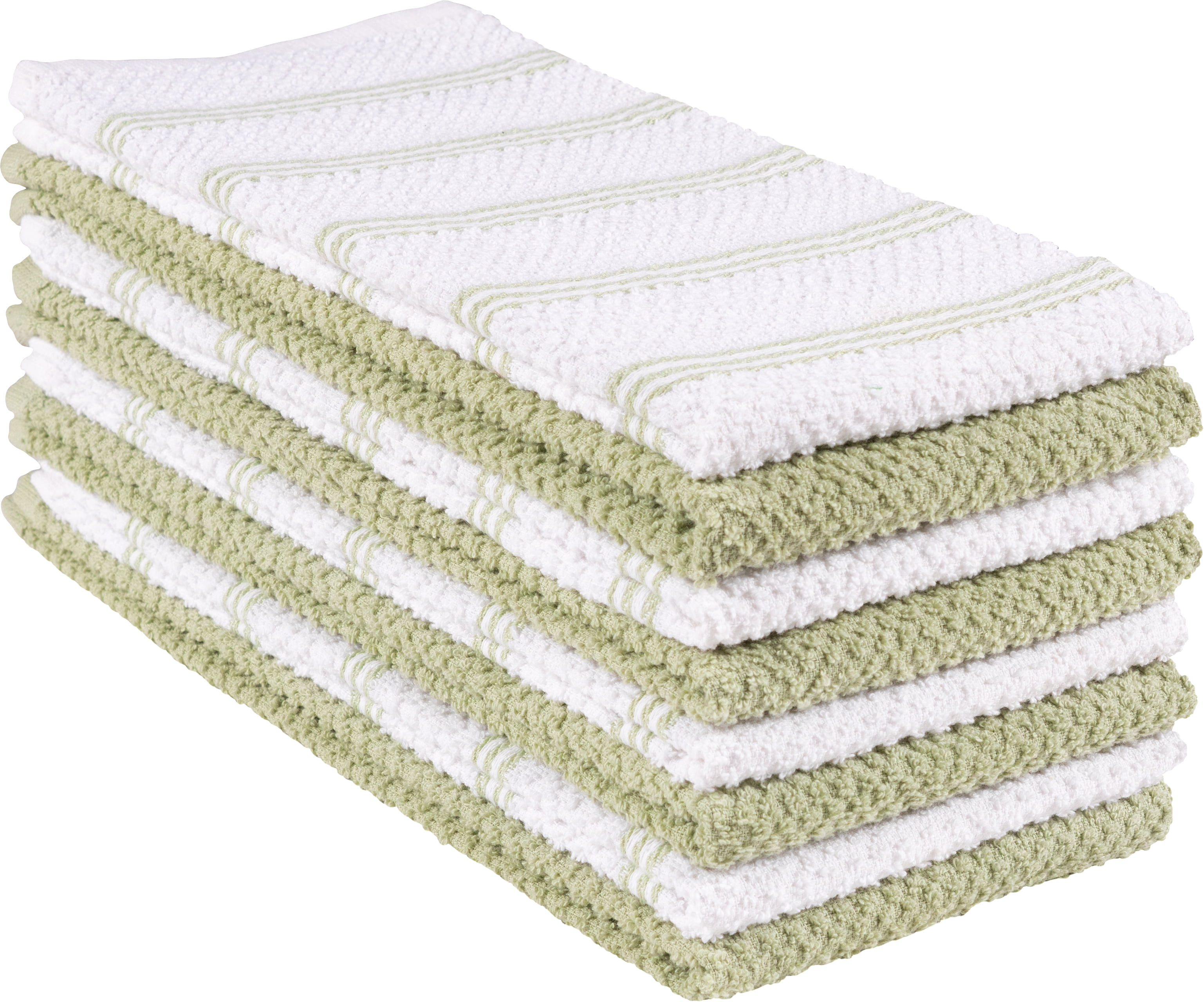 ZOYER Kitchen Towels (12 Pack, White) - 100% Cotton Lint Free Dish Towels - Resuable 15 x 25 inch Tea Towels - Super Absorbent Cleaning Cloth Towel