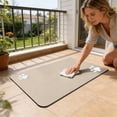 thumbnail image 6 of Pet Feeding Mat, Absorbent Diatomite Dog Mat for Food and Water Bowl, No Spill Quick Dry Dispenser Mat, Easy Clean Cat Bowl Placemat Tray for Messy Drinkers, 19.7"x31.5", Khaki, 6 of 6