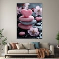thumbnail image 6 of Mudket Stacked Pink Heart Stone Canvas Wall Art, Framed Ready to Hang, Cherry Blossom Print, Romantic Zen Wall Decor for Home Office - 12"L x 8"W, 6 of 10