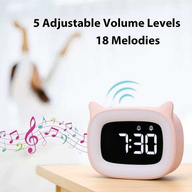Reloj despertador digital reloj despertador para ninos reloj despertador con luz luz nocturna LED para ninos reloj de escritorio que hace tictac regalos de cumpleanos para ninos y ninas amarillo ER