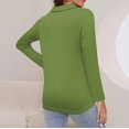 thumbnail image 7 of Work Blouses for Women Women's Spring And Fashion Casual Solid Color Printed Zipper V-Neck Long Sleeve Shirt Tops, 7 of 7