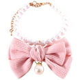 thumbnail image 1 of Shisuyan Collier de Chat Perle Collier de Chien Délicat Nœud Papillon Collier de Chiot Décor Accessoire pour Chien, 1 of 8