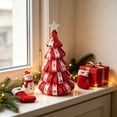 thumbnail image 5 of Wodellrrea Mini Ribbon Christmas Tree, Red Tabletop Holiday Decoration, Star Topped Fabric Tree Centerpiece for Indoor Mantel, Shelf, Dining Table and Festive Home Decor and Seasonal Gift, 5 of 7