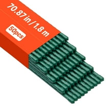 VEVOR Garden Stakes, 50 Pack, 70.87 inch, Plastic Coated Metal Tomato Stakes, Garden Sticks for Plants Support, with Pointed End and Non-Slip Bumps for Growing Climbing Plants, Outdoor Vegetables