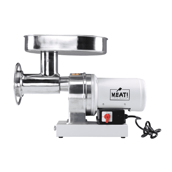 MEAT! #32 Commercial Meat Grinder with 1.5 HP Electric Motor for Grinding and Stuffing Meat
