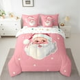 thumbnail image 2 of Manfei Cartoon Santa Claus Twin Bedding Sets 7-Piece for Kid, Merry Christmas Bedding Comforter Set, Pink Princess Style Reversible Sheet Sets, Super Cozy Room Decor, 2 of 7