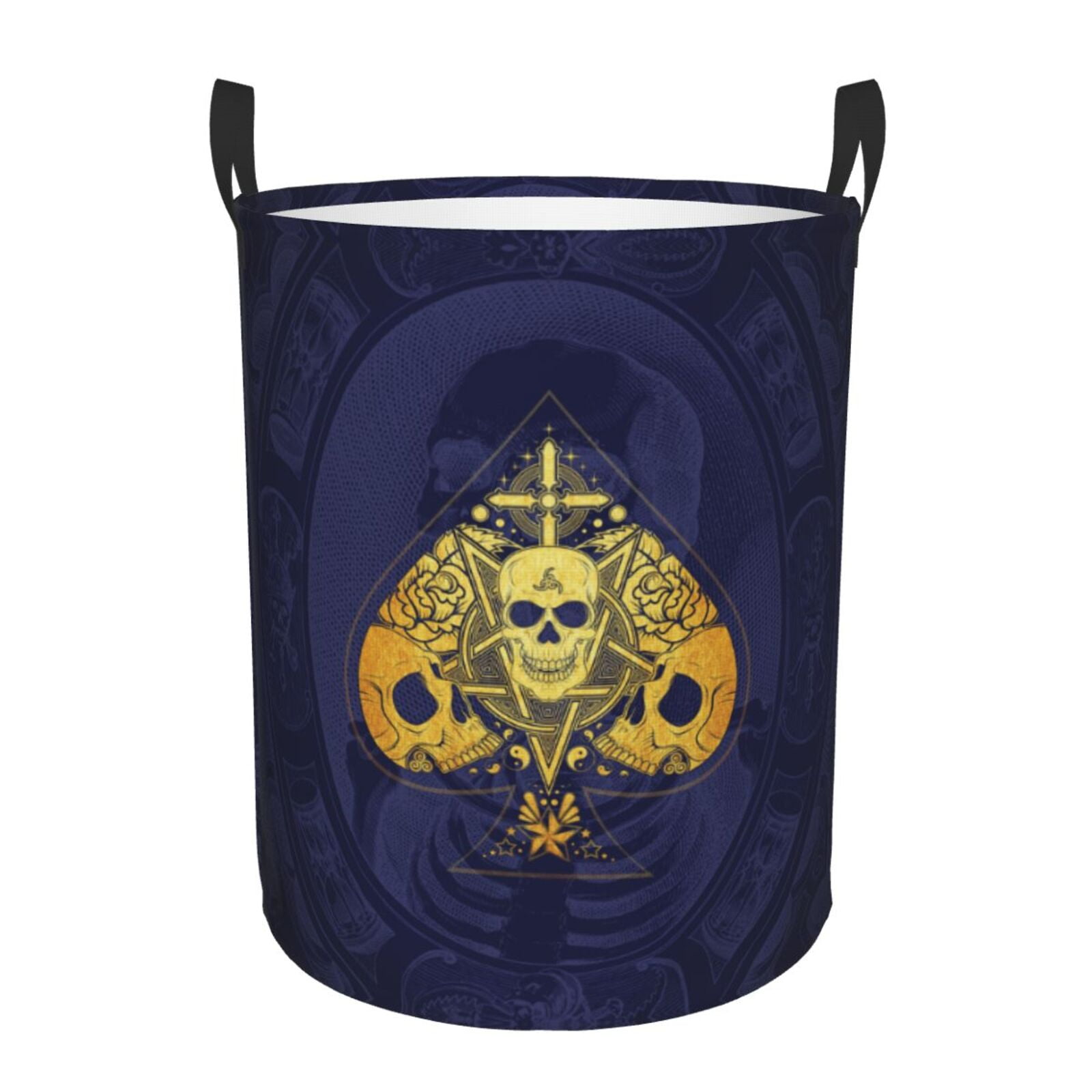 XMXT Collapsible Laundry Basket, Ace Poke Skull Symbol Pattern