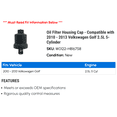 thumbnail image 2 of Filter Housing Cap - Compatible with 2010 - 2013 Volkswagen Golf 2.5L 5-Cylinder 2011 2012, 2 of 2