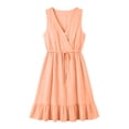 thumbnail image 4 of Ynynloco Womens Summer 100% Cotton Dresses Tie Waist V Neck Sleeveless Tiered Ruffle A-Line Tunic Mini Dress Casual Sundress Tank Dress, 4 of 8