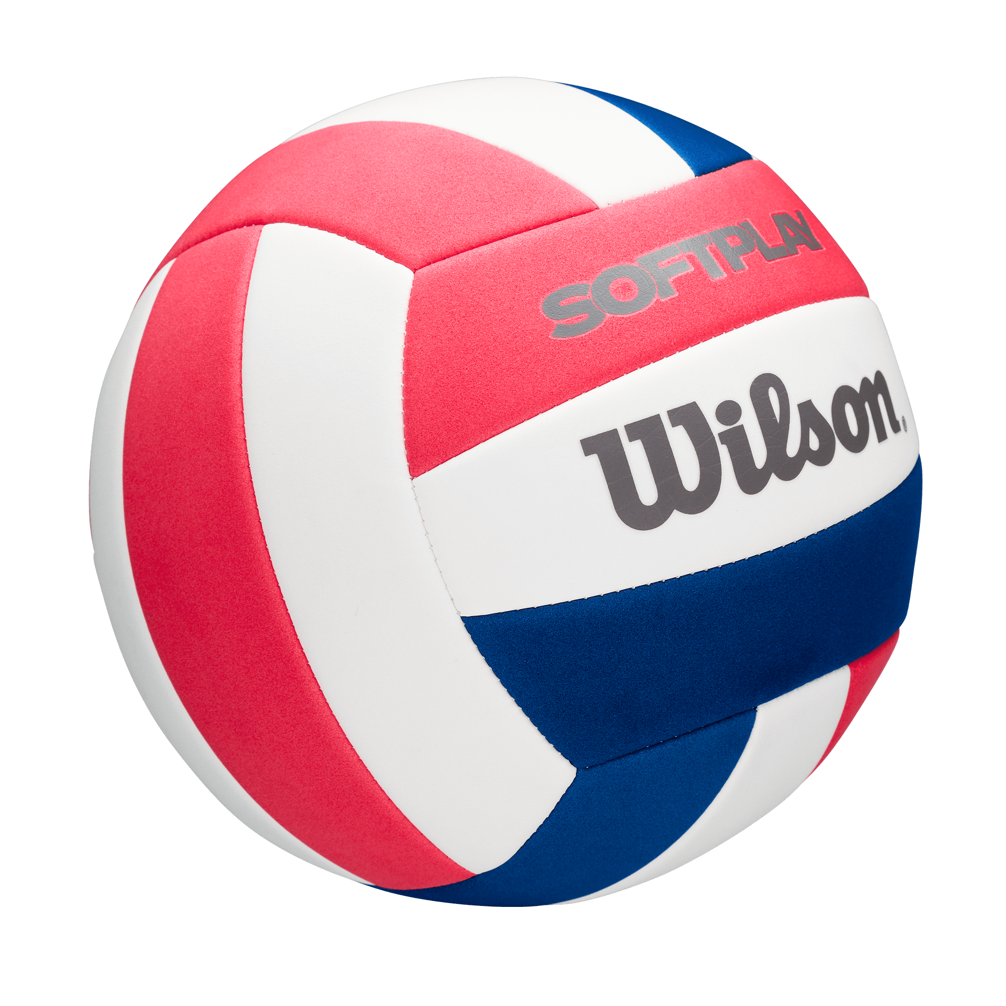 (2 pack) Wilson Soft Play Volleyball, Official Size, Red/White/Blue – Indoor & Outdoor Recreational Volleyball for Beach, Gym, and Backyard Play