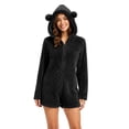 thumbnail image 5 of Miqool Unisex Warm Fuzzy Hooded Romper Short Onesie Playsuit Jumpsuit Zip Up Bear Long Sleeve Plush Loungewear Sleepwear S-5XL, 5 of 8