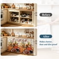 thumbnail image 4 of Pumpkin Football Fall Cabinet Curtain 35"Wx35"L,Dustproof Under Sink Skirt W/ Self Adhesive Tape,Thanksgiving Sunflower Maple Beige Cabinet Curtain Cover for Kitchen Sink,Bathroom Vanity,Laundry Room, 4 of 9