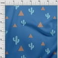thumbnail image 3 of oneOone Velvet Medium Blue Fabric Plant Cactus With Geometric Craft Projects Decor Fabric Printed By The Yard 58 Inch Wide, 3 of 4