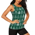 thumbnail image 2 of Xecao Christmas Trees print women's scoop neck, loose-fit workout tank tops for the gym., 2 of 9