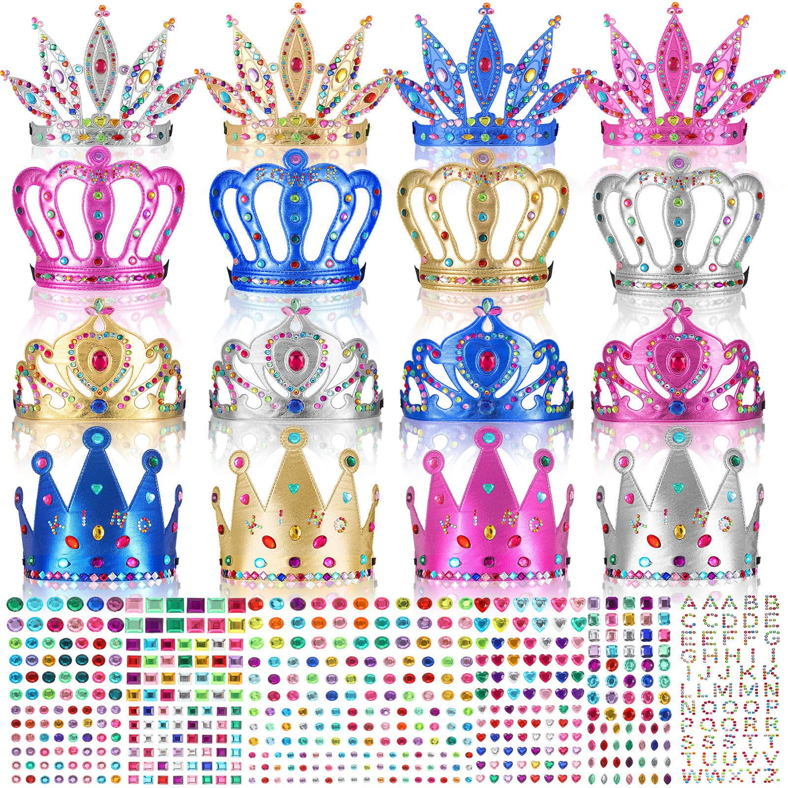 24 Pieces Make Your Own Crowns Set Princess Party Favors Foam DIY Crown