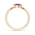 thumbnail image 2 of ANGARA Natural East-West Pear Amethyst Wave Shank Solitaire Ring in 14K Rose Gold for Women (Size-7x5mm) | February Birthstone, Birthday, Anniversary, Jewelry Gift for Women | Natural Amethyst Ring, 2 of 9
