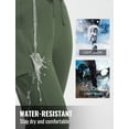 thumbnail image 3 of Baleaf Women's Fleece Lined Pants Thermal Warm High Waisted Winter Joggers Hiking Exercise Active Workout Sweatpants with Pockets Army Green XL, 3 of 7