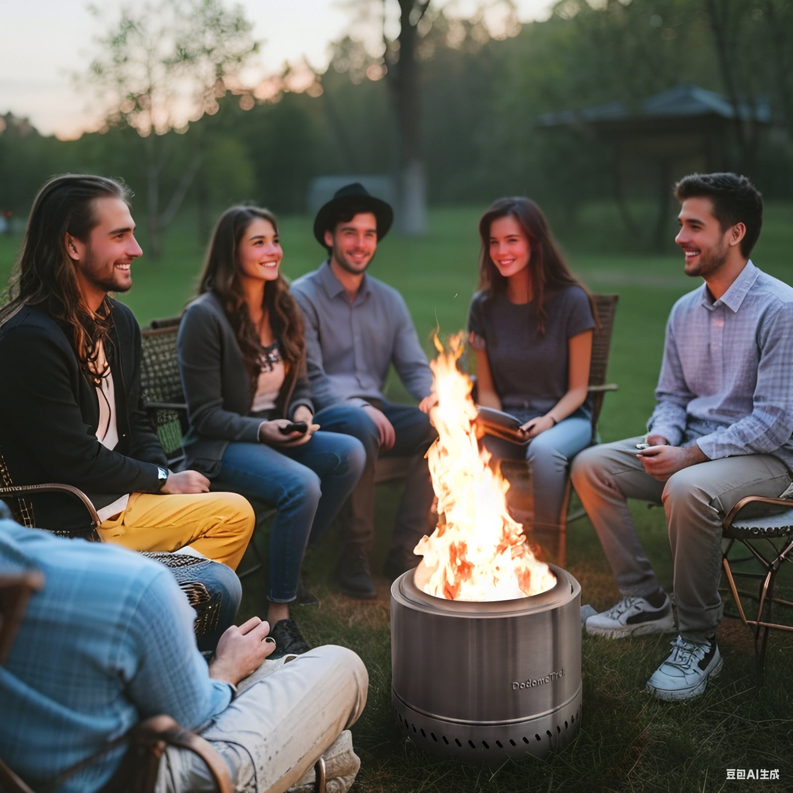 Dodometrek Smokeless Fire Pit, Portable Outdoor Firepit, 20 in Camping Fire Pits