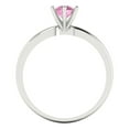 thumbnail image 4 of 0.5 ct Round Cut Simulated Pink Diamond Solitaire 14K White Gold Womens Engagement Ring, 4 of 5