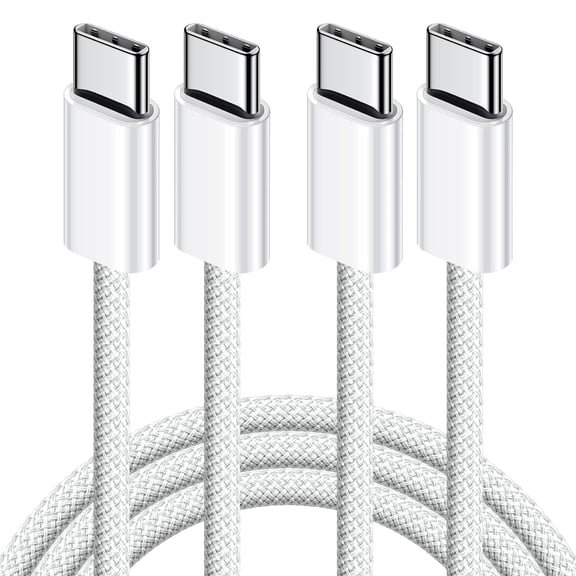 USB C to USB-C Cable 2Pack 6FT Nylon Braided 60W Fast Charging Cord for iPhone 17/16/15 /15 Pro Max/Samsung S23 Note 20 MacBook Air