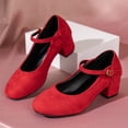 thumbnail image 7 of Aueoeo Women's Ankle Strap Shoes Low Block Chunky Heels Round Toe Comfortable Dress Office Work Church Wedding Shoes, 7 of 7