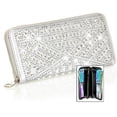 thumbnail image 2 of ZzFab Gem Wallet Matching Rhinestone Wallet for Sparkle Purse Silver with Wristlet Strap, 2 of 4