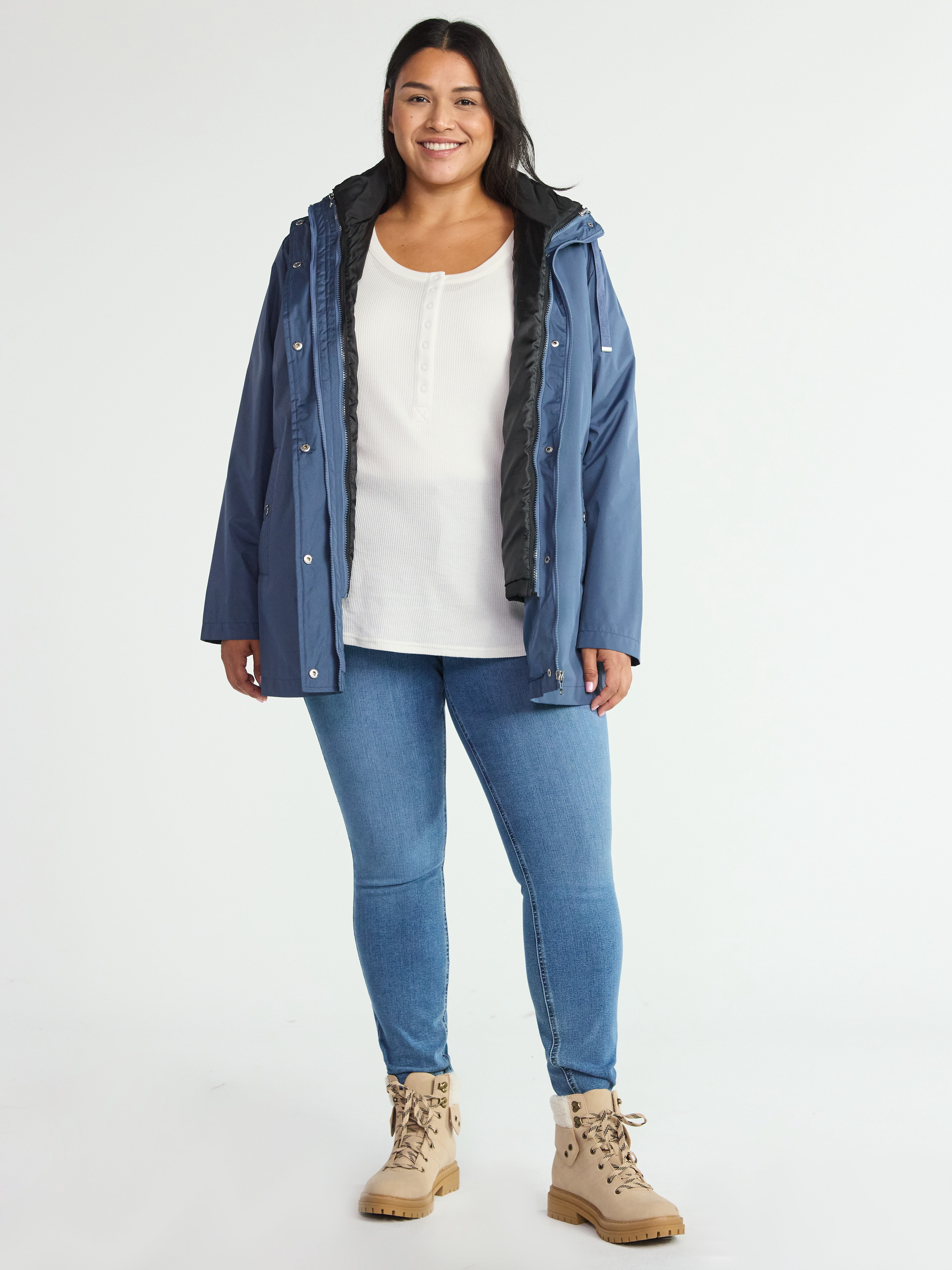 Big Chill Women's and Women's Plus 3 in 1 Systems Jacket with Hood, Sizes S-3X