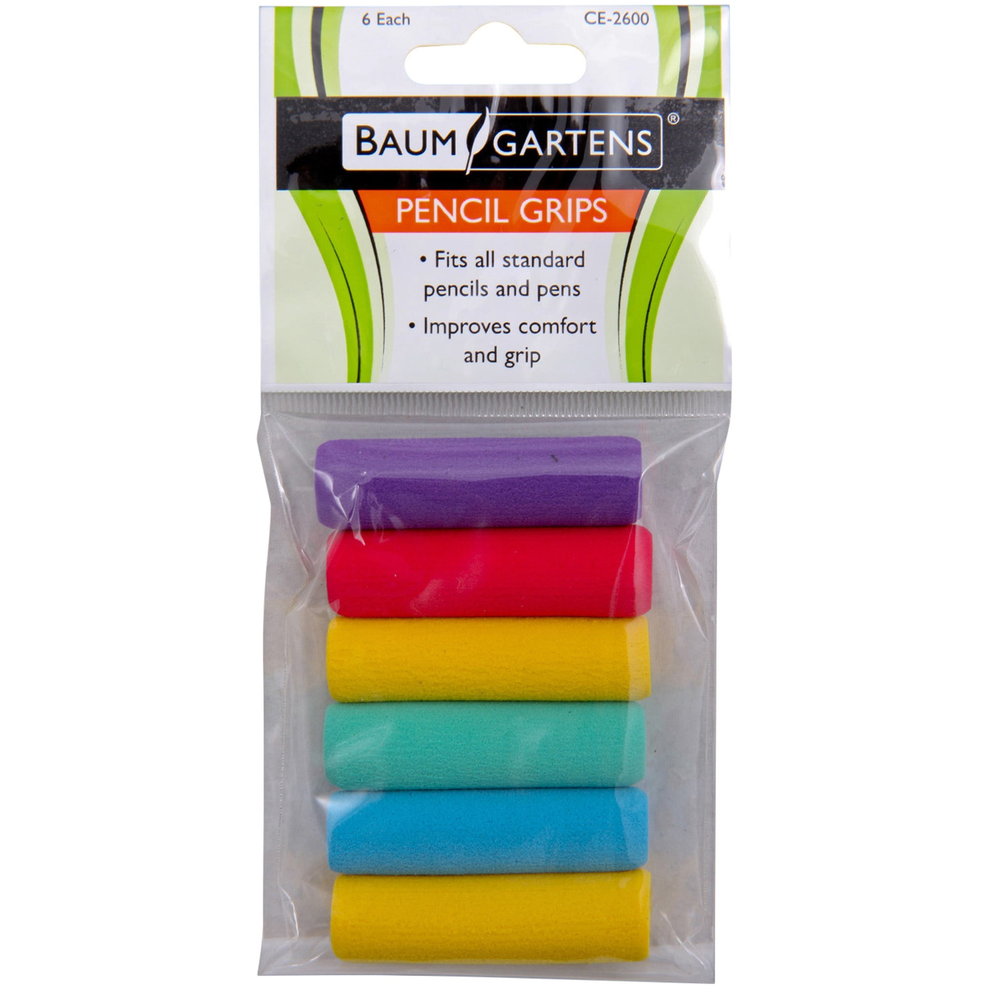 TPG-16412 The Classics 12-Pack Soft Foam Pencil Grips Assorted Colors 1.5-Inch Long 