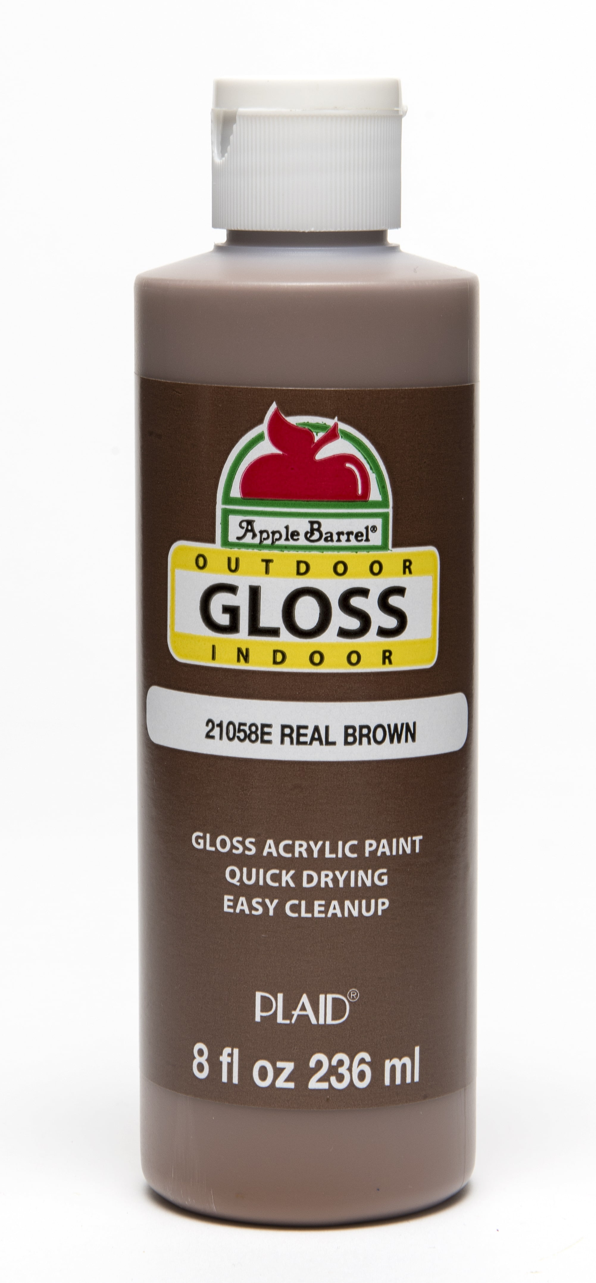 Apple Barrel 21058E Acrylic Craft Paint, Gloss Finish, Real Brown, 8 fl
