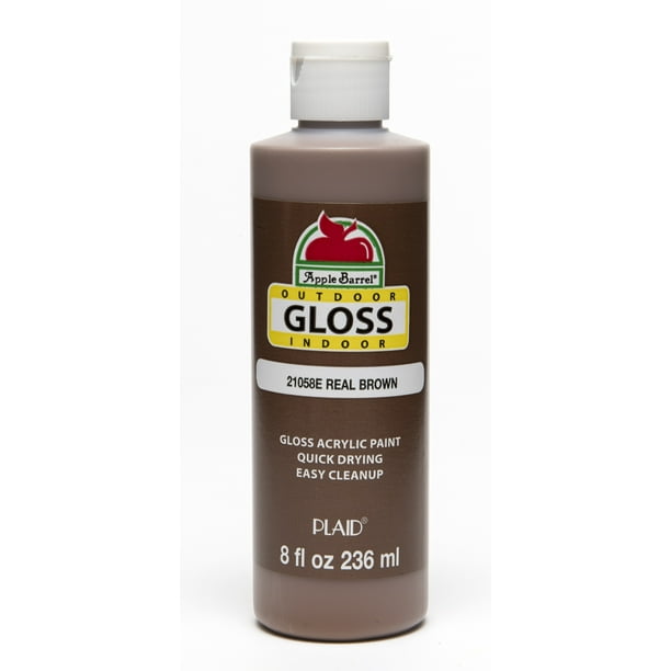 Apple Barrel 21058E Acrylic Craft Paint, Gloss Finish, Real Brown, 8 fl