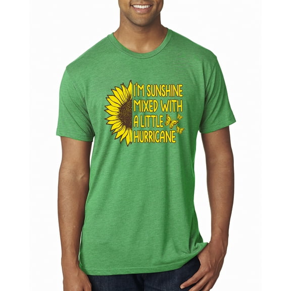 Wild Bobby, I'm Sunshine Mixed With A Little Hurricane , Inspirational/Christian, Men Premium Tri Blend Tee, Envy, Small